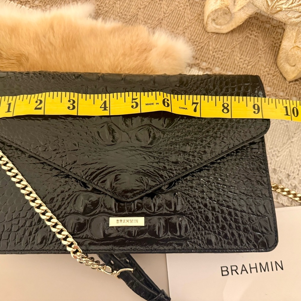 Brahmin Black crocodile embossed small crossbody purse handbag - Picture 7 of 9